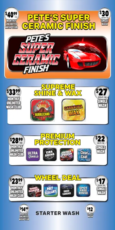 Pete's menu